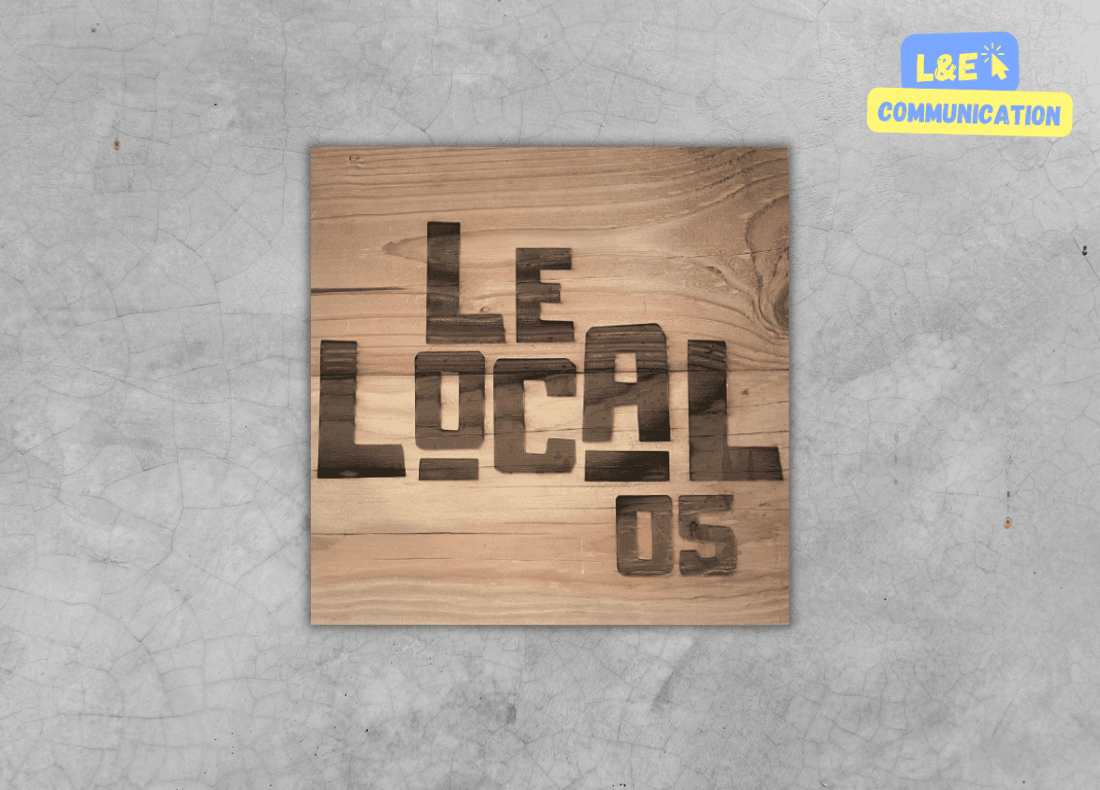 Logo le Local 05 en impression sur bois